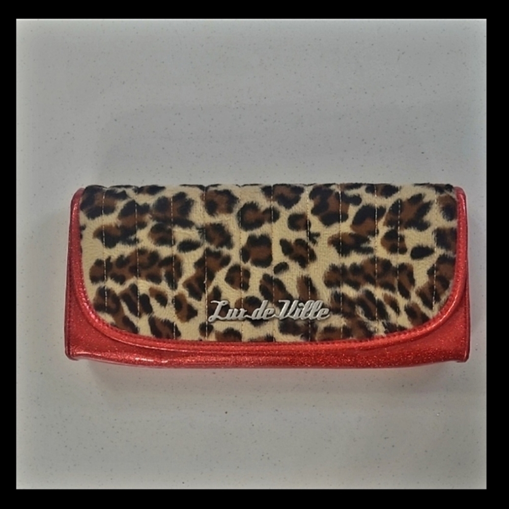 Lux de Ville Glitter Red and Leopard Clutch
